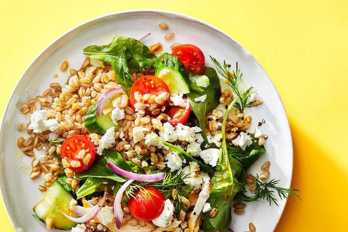 Greek Chicken and Farro Salad Recipe