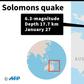 Map locating Solomon islands, rattled by a 6.3-magnitude earthquake on Monday.