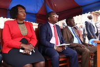 Governor Mike Sonko with nominated DG Anne Mwenda