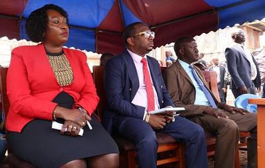 Governor Mike Sonko with nominated DG Anne Mwenda