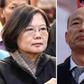 Taiwanese President Tsai Ing-wen (L) and her main challenger, Han Kuo-yu of the opposition Kuomintang party