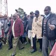Deputy President William Ruto with Senator Kipchumba Murkomen and Pokot South MP David Pkosing in Kapenguria