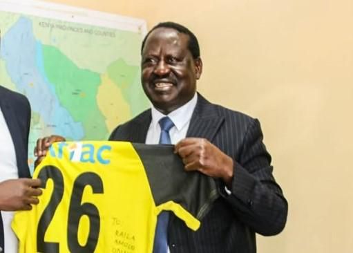 International footballer Ogada Olunga visits Raila Odinga at Capitol Hill Nairobi