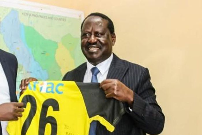 International footballer Ogada Olunga visits Raila Odinga at Capitol Hill Nairobi