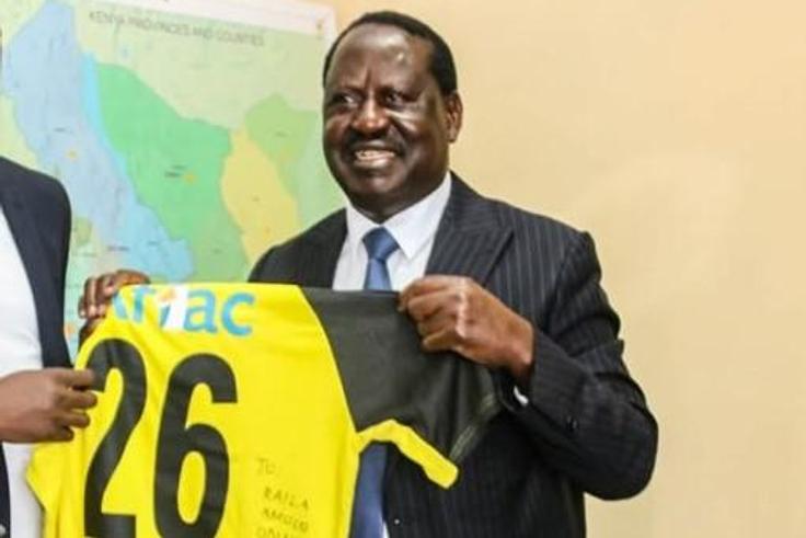 International footballer Ogada Olunga visits Raila Odinga at Capitol Hill Nairobi