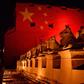 The ancient temple of Karnak in southern Egypt is lit up with the colours of the Chinese flag in solidarity with Beijing over the novel coronavirus