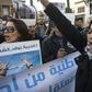 Moroccan human rights activists protest in the capital Rabat against what they say is a campaign of repression against social media users
