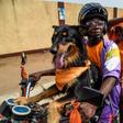 Canine backing: Supporters of opposition candidate Jean-Pierre Fabre, champion of the National Alliance for Change party