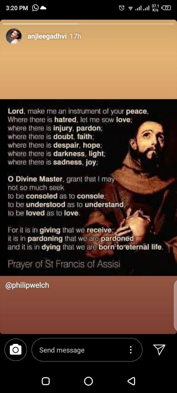 Anjlee Gadhvi's last prayer