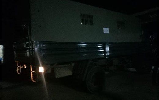 A police truck ferrying the bodies of the victims of the Friday night attack