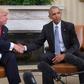 The White House transition from Barack Obama to Donald Trump (the pair are seen here after Trump's election in November 2016) has been one of the most stark in US history
