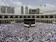 Muslims during the Hajj Pilgrimage in Mecca