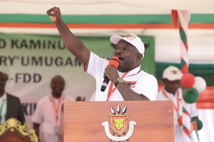 Burundian President Pierre Nkurunziza, pictured at a meeting of the ruling CNDD-FDD party last month