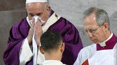 Pope Francis has come down with a cold as Italy battles Europe's worst outbreak of the novel coronavirus