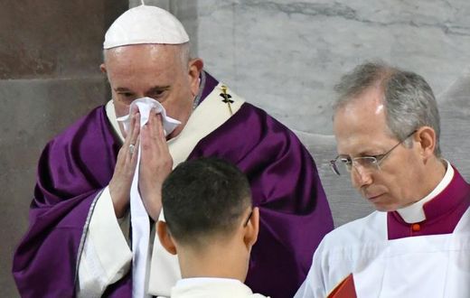 Pope Francis has come down with a cold as Italy battles Europe's worst outbreak of the novel coronavirus