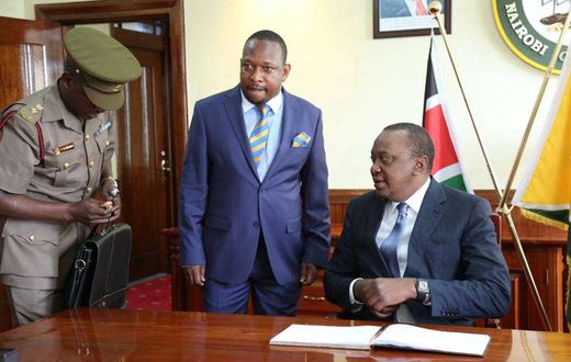 President Uhuru Kenyatta with governor Mike Sonko