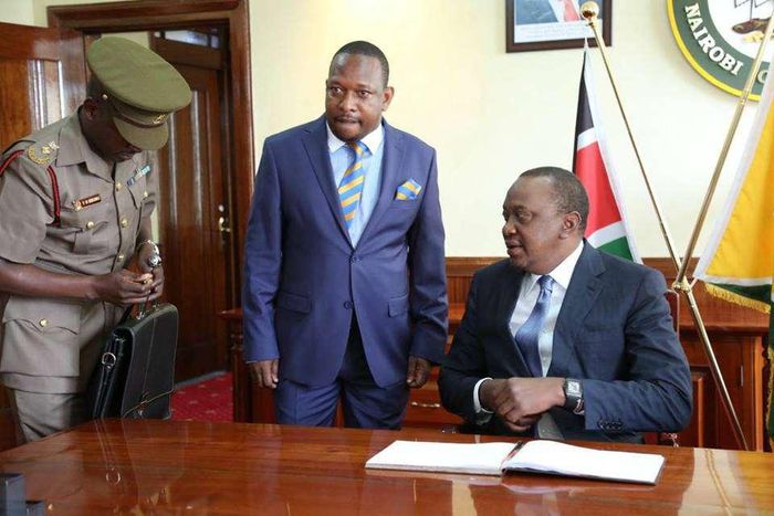 President Uhuru Kenyatta with governor Mike Sonko