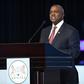 Victor: President Mokgweetsi Masisi delivers a speech after being sworn in on November 1