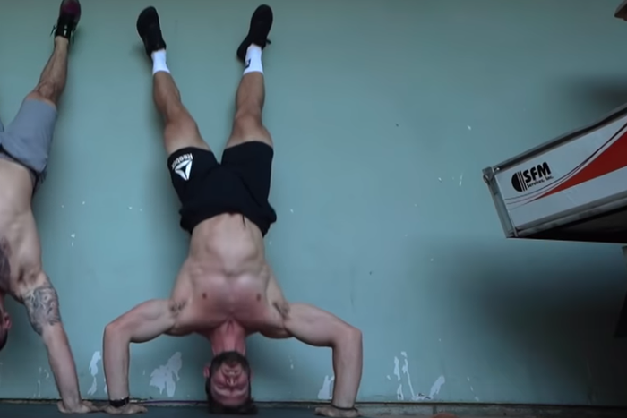 Watch Mat Fraser Do a Handstand Pushup Challenge