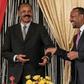 Eritrea's President Isaias Afwerki (L) and Ethiopia's Prime Minister Abiy Ahmed first met last year