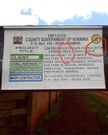 Nyamira sign board, that Kenyans are trolling