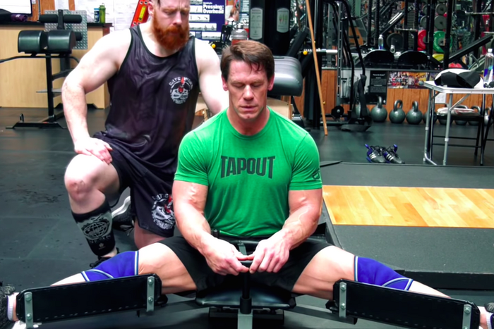 John Cena Demonstrates 'Van Damme' Split Machine