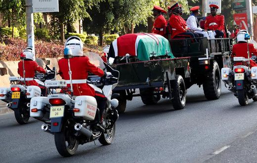 The late retired President Daniel Moi's body taken to Parliament ahead of public viewing