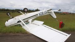 Light aircraft crash lands at the Nyaribo Airtstrip in Mweiga, Nyeri