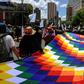 Demonstrators march to demand peace in La Paz, on November 19
