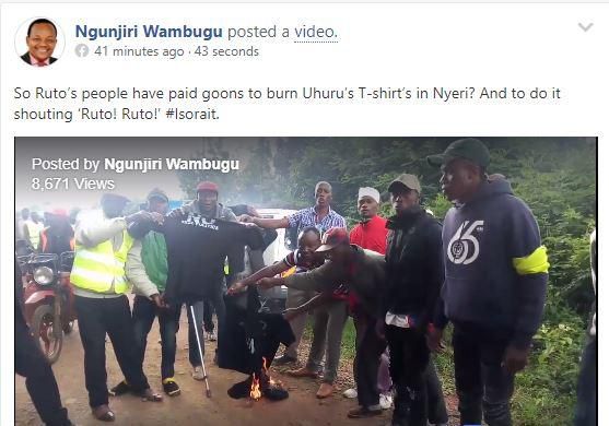 Rival camps in Jubilee trade accusations as divisions in Jubilee turn ugly with rowdy youth burning T-shirts[Video]