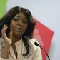 Nigerian actress, philanthropist and TIME 100 Most Influential People Award recipient Omotola Jalade Ekeinde speaks during the 'Nollywood Meets Bollywood' event at the African Development Bank Annual General Meeting 2017 in Gandhinagar, some 30 kms fro...