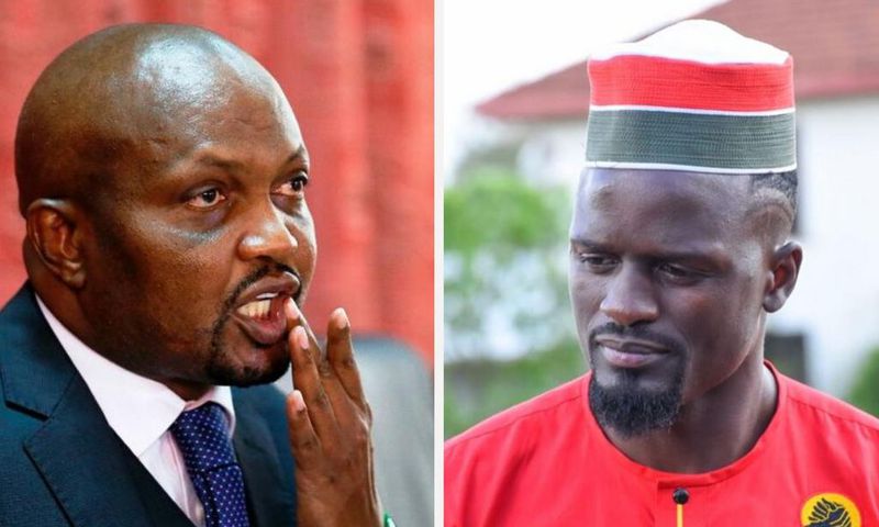 Moses Kuria tickles Mariga after losing Kibra by-election