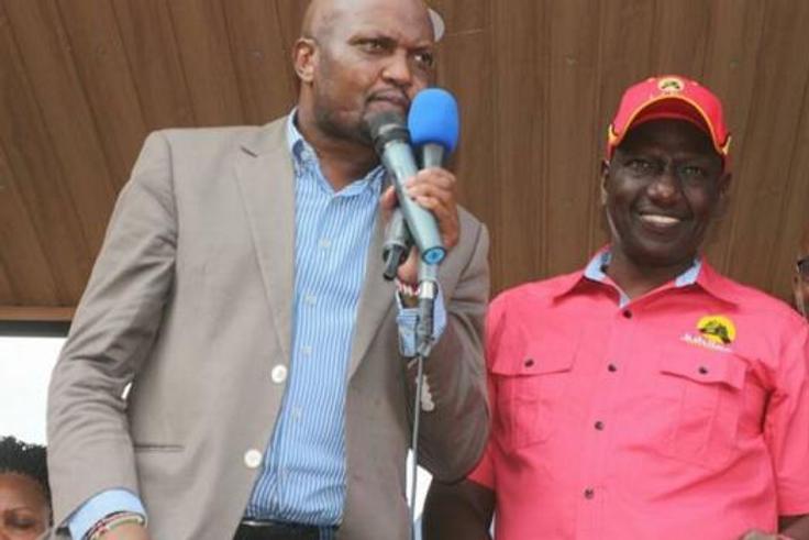 File image of Gatundu South MP Moses Kuria (left) and DP William Rutoat a past event. He has alleged that Majority whipBenjamin Washiali is missing