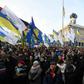 Protesters held placards with slogans such as 'No to capitulation', 'Stay away from Moscow' and 'Russian gas is a noose around our necks'
