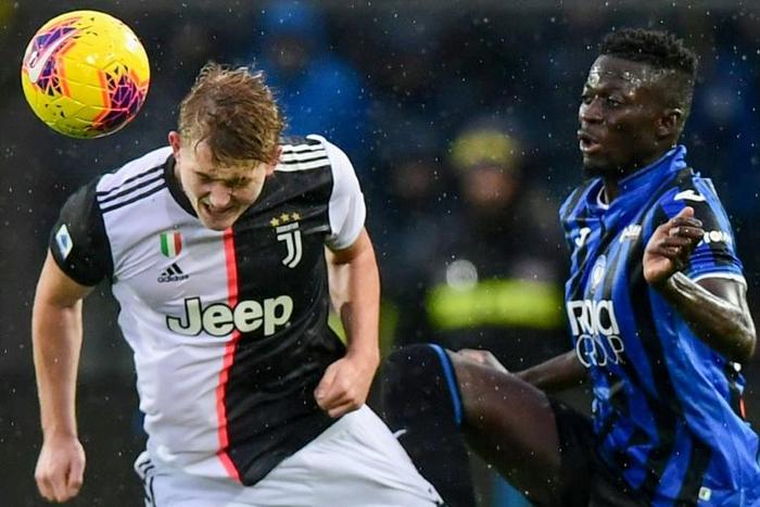 Gambian forward Musa Barrow (R) scored eight goals in 51 games for Atalanta