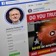 A photo illustration shows the Facebook page of Britain's opposition Labour Party Leader Jeremy Corbyn.