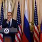 US Secretary of State Mike Pompeo at a press conference with Russian Foreign Minister Sergei Lavrov, whose country has longstanding ties with North Korea