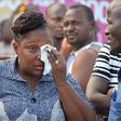 An emotional Rose Mueni after learning of her husband's death
