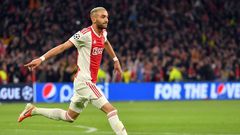 Ajax's Moroccan midfielder Hakim Ziyech in action in the UEFA Champions League semi-final second leg against Tottenham Hotspur last May
