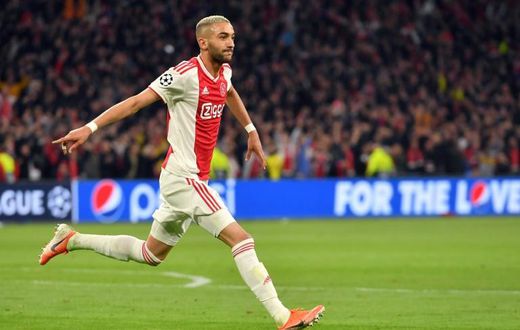 Ajax's Moroccan midfielder Hakim Ziyech in action in the UEFA Champions League semi-final second leg against Tottenham Hotspur last May