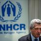 UN High Commissioner for Refugees Filippo Grandi speaks during a press conference in Athens on November 28