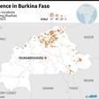 Map showing deadly violence involving jihadists in Burkina Faso since 2015