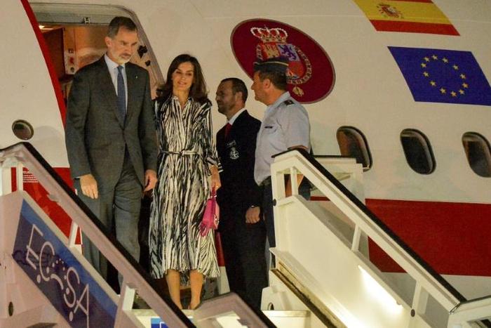 King Felipe VI of Spain and Queen Letizia arrive at Havana's Jose Marti International Airport on November 11, 2019