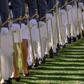 West Point graduates march during the US Military Academy Class of 2019 graduation ceremony at Michie Stadium on May 25, 2019 in West Point, New York