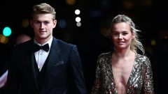 Netherlands and Juventus defender, Matthijs de Ligt and his girlfriend Annekee Molenaar arrive to attend the Ballon d'Or ceremony at the Chatelet Theatre in Paris - De Ligt won the Kopa Trophy for the best player under 21