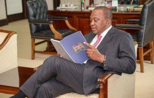 President Uhuru Kenyatta reading BBI report