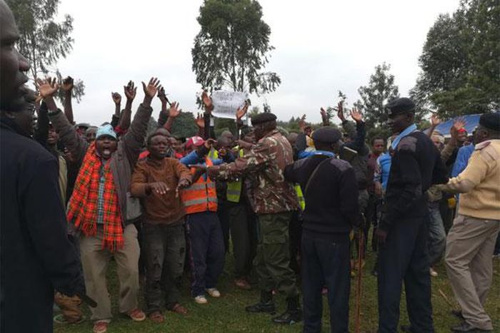 File image of a crowd at a political rally in Nyeri. Hostile mourners roughed up Kimilili MP Didmus Barasa in Kimilili, forcing him to cut short his speech