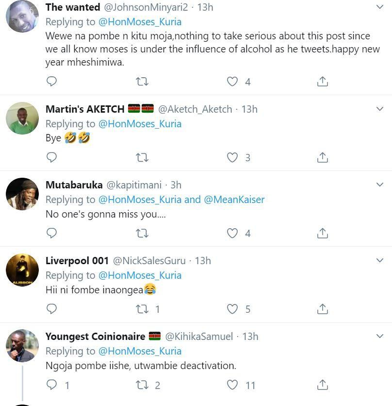 Social Media deactivation, quit drinking, tukutane kwa ground - Gatundu South MP Moses Kuria's 2020 resolutions