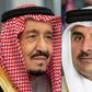 Saudi Arabia's King Salman bin Abdulaziz on the left and Qatar's Emir Sheikh Tamim bin Hamad Al-Thani