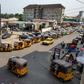 Cars and tuk-tuk taxis often need to wait for hours at fuel stations as Liberia experience petrol a shortage
